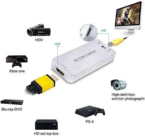 USB Capture HDMI Video Card, Broadcast Live Stream and Record, HDMI to USB Dongle Full HD 1080P Live Streaming Video Game Grabber Converter 6