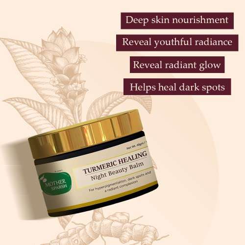 Mother Sparsh Turmeric Healing Night Beauty Balm for Dark Spots, Hyper Pigmentation & Radiant Complexion | Nourishing Night Cream With Moringa & Mango Butter - 40gm 3