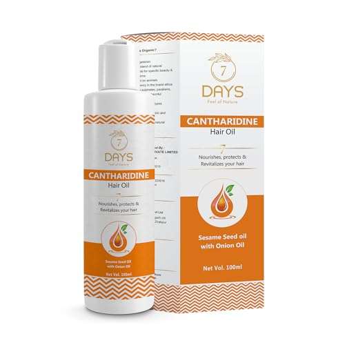 7 DAYS Cantharidine Hair Oil 100ml || Hair Fall Controle and Hair Growth with Sesame oil & Brahmi - Hair Oil For Men & Women