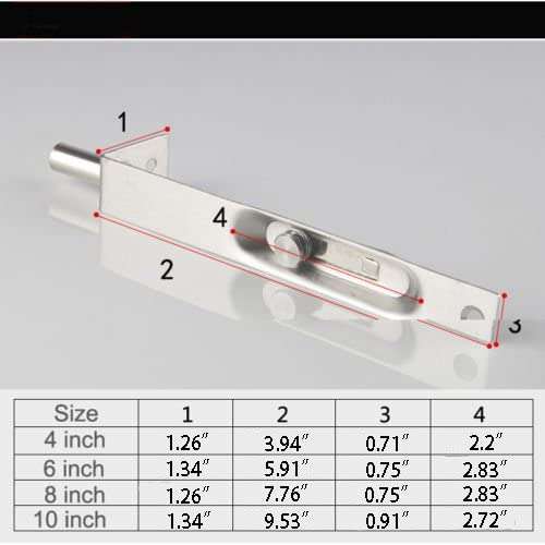 UHPPOTE Stainless Steel Door Gate Bolt Latch Lever Action Flush Slide Lock Bolt (4 inch/Pack of 2) 6