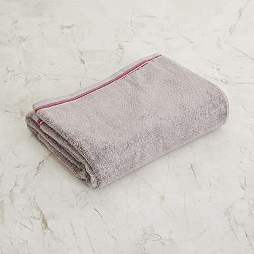 Home Centre Grey Radiance Grey Solid Bath Towel- Cotton- 70 x 150 cm 2