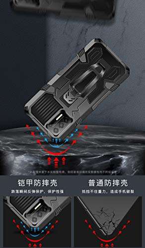 Ranyi for Motorola Moto One 5G Ace Case, Motorola One 5G UW Ace Case, Military Grade Drop Protection Armor Case with Metal Belt Clip Built-in Kickstand Dual Layer Full Body Protective Case -Black 4