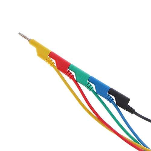 Davitu Electrical Equipments Supplies - 5 Pcs 4mm Dual Banana Plug Smooth Lead Test Cable For Multimeter 1m 5 Colors 5