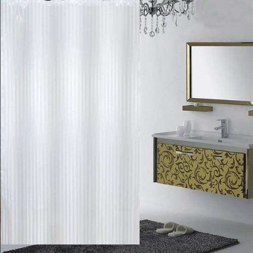 Stylista Shower Curtain Linear Design 54x84 inches with 8 Hooks Set of Two 3