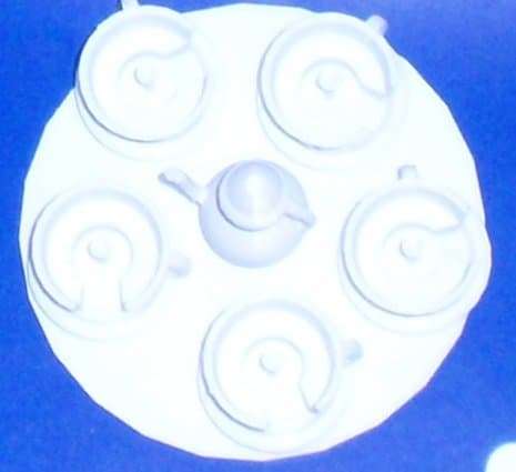 N-Scale Tea Cup Carnival Ride Kit for Train Boards (Unpainted White) 2