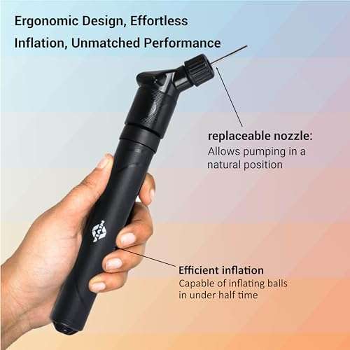 Nivia Double Action Ball Pump, with Needle Air Pump for Sports Football, Volleyball, Basketball, Rugby, Soccer Ball, Other Inflatable Balls, Stainless Steel Pin Air Pump (Black) 2