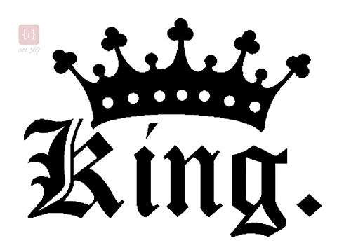 ISEE 360® King Crown Funny Car Wrap Sticker Vinyl Decals Stickers for Cars Styling L x H 10.50 X 15.00 cm (Black) 1