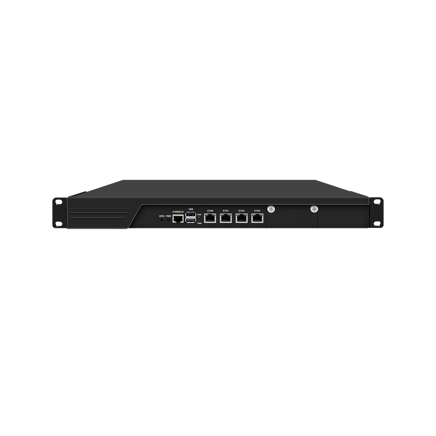 HUNSN 1U Firewall Appliance with Redundancy Power Supply, VPN, Router PC, N100, RJ53k, 4 x 226-V 2.5GbE LAN, Console, VGA, GPIO, SIM Slot, Dual Power, Barebone, NO RAM, NO Storage, NO System 1