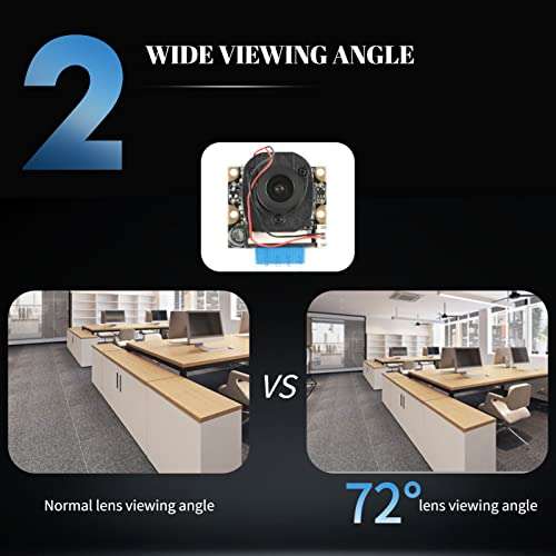 5 Megapixels Mini Camera Module,Automatically Switch IR-CUT Telephoto Lens Board,with 15 cm 15-pin Ribbon Cable,OV5647 High-Definition Photosensitive Chip,Image Is Clearer,For Raspberry Pi 4