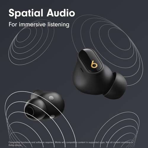 Beats Studio Buds + | True Wireless Noise Cancelling Earbuds, Enhanced Apple & Android Compatibility, Built-in Microphone, Sweat Resistant Bluetooth Headphones, Spatial Audio - Black/Gold 4