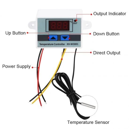 Techtonics XH-W3001 AC 220V 1500W Digital Microcomputer Thermostat Switch 3