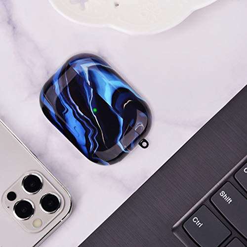 RGBWIND Airpod pro Case for Men Women and Girls,Compatible with Apple Air pod Case Cover 3,Anti-Slip and Cute Pattern,Hard Airbuds case with Keychain,Blue Wave 6