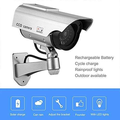 GBEX Fake Dummy Camera Security CCTV False Outdoor CCD Camera Fake Dummy Security Camera Waterproof IR Wireless Blinking Flashing 5