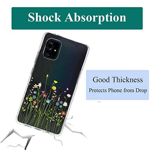 Unov Case Compatible with Galaxy A71 5G Clear with Design Soft TPU Shock Absorption Slim Embossed Pattern Protective Back Cover Galaxy A71 5G 6.7 inch (Citrus Flavors) 5