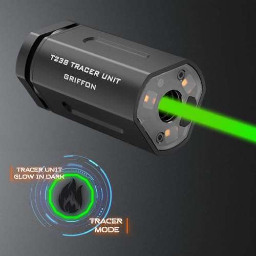T238-Griffon Airsoft Tracer Unit, Spitfire Tactical Muzzle Flash Simulator for Airsoft Green Tracer BBS/Gel Balls with 14mm CCW Threaded Interface 4