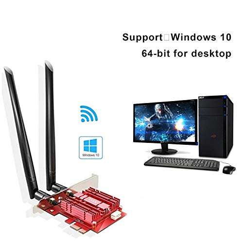 Wifi Card, TEROW AX3000 Wifi 6 PCIe WiFi Card For PC | Up to 3000Mbps | Bluetooth 5.0 | Heat Sink Tech | 802.11AX Dual Band Wireless Adapter with MU-MIMO, Ultra-Low Latency Supports Windows 10 (64bit) 5