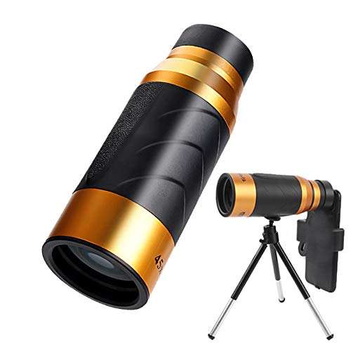 ALLWIN 45X60 HD Monocular Telescope, Zoomable BAK4 Telescope Phone Binoculars Micro Night Vision Telescope with Smartphone Holder Tripod for Hunting Camping Trip Travelling Bird Watching 1