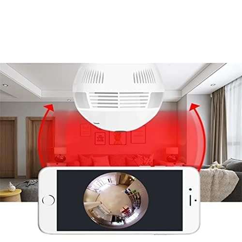 TP Plus V380 Pro Wi-Fi Full Ultra HD 1080P CCTV Smart Security Camera | LED Bulb Light with Holder | Indoor Wireless Panoramic Fish Eye Vision (Bulb Camera K-802) 4