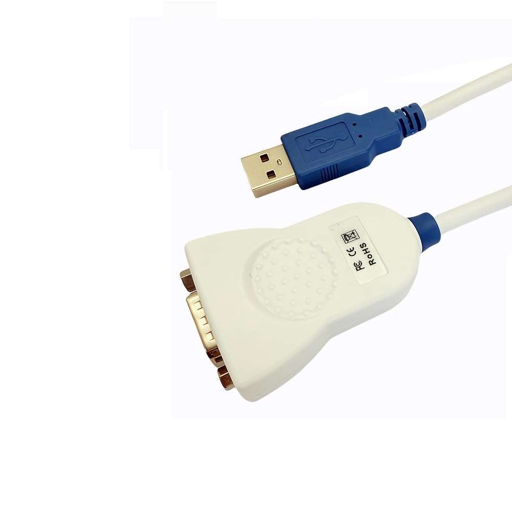 Feanteek USB to RS232 Adapter Cable CHIPI-X10 with FT232R Chip USB to DB9 Serial Cable for Windows 11,10, 8, 7, Vista, XP,Linux and Mac OS(10CM)