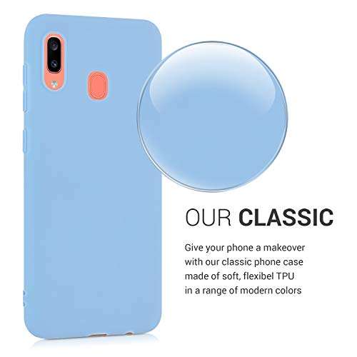 kwmobile TPU Case Compatible with Samsung Galaxy A20 - Case Soft Slim Smooth Flexible Protective Phone Cover - Dove Blue 3