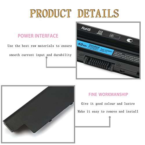 XCMRD 14.8V 40WH Battery for Dell Inspiron 15 3000 Series 15 3542 3543 3521 3537 3541 3531 3878 i3531 i3542 i3541 15R 5537 5521 17 3721 3737 17R 5737 5721 14 3421 14R 5421 Latitude 3440 3540 P28F P40F 2