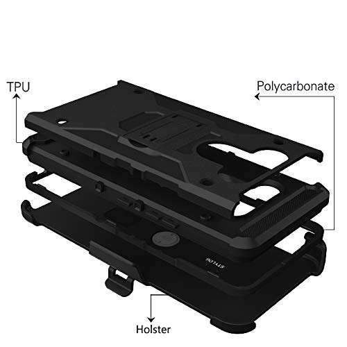 Chuangxinfull Stylo 6 Holster case, Belt Clip (Rubberized Grip) Slim Fit Protective Cover with Kickstand, Combo Shell Holder for Stylo 6 2020 6