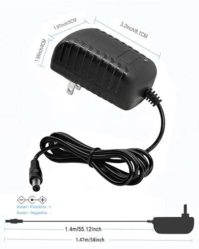 12 Volt 2A Power Adapter Supply, AC 100-240V to DC 12 V Power Supply Transformer Charger Wall Plug for DC12V Light Security CCTV Camera, Black, 8x5x3.3 cm 4