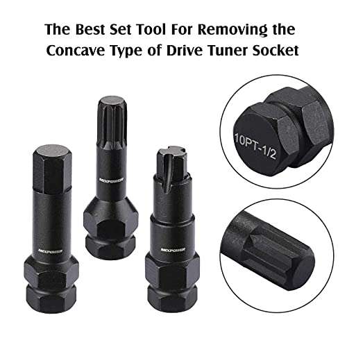 MIXPOWER 16-Piece Locking Lug Nut Master Key Set of Spline Star and Hex Style Keys, Wheel Lock Removal Kit, Thin-Walled and Long Lug Keys to Prevent Damage to Wheels Double-Hex Heads 6