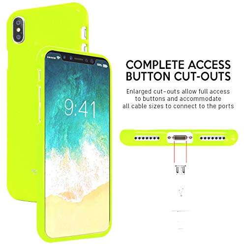 Mooya Jelly Series [Thin Slim] Phone Case [Flexible] Pearl Glitter Jelly [Drop Protection] Reinforced TPU Case [Lightweight] Bumper Cover for（Samsung S10,Neon Yellow 5
