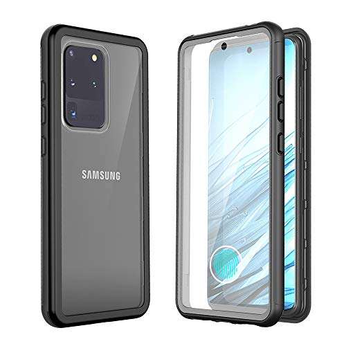 SZFIRSTEY for Samsung Galaxy S20 Ultra Case, Built-in Screen Protector Full Body Heavy Duty Dust Shockproof Case Support Wireless Charging for Galaxy S20 Ultra 5G 6.9 inch-2020(S20 Ultra-Black) 1