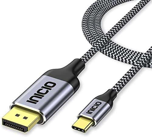 INICIO USB-C To Display Port Cable 1.8m, 4K/60Hz Type C To DisplayPort DP Adapter Thuderbolt 3/4 Compatible For MacBook Pro Air M3 M2 iPad Pro Galaxy S24 S23 Ultra XPS 13/15 HP Envy Spectre etc