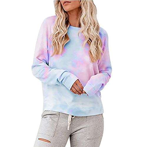 BEAUTYVAN Tie-Dye Crewneck Long Sleeve Loose Pullover Tops Womens Casual Crewneck Sweatshirt Blouse T-Shirt 1