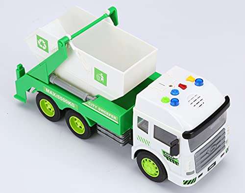 Garbage Truck Friction Powered Large Size Truck Toy with Sounds and Lights Recycling Truck for Boys 3 4 5 6 7 8 Years Old (Garbage Truck) 3