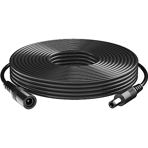 33FT 2.1mm x 5.5mm DC 12V Power Extension Cable 12 Volt Power Supply Adapter Extension Cord Female to Male Plug for CCTV Security Camera