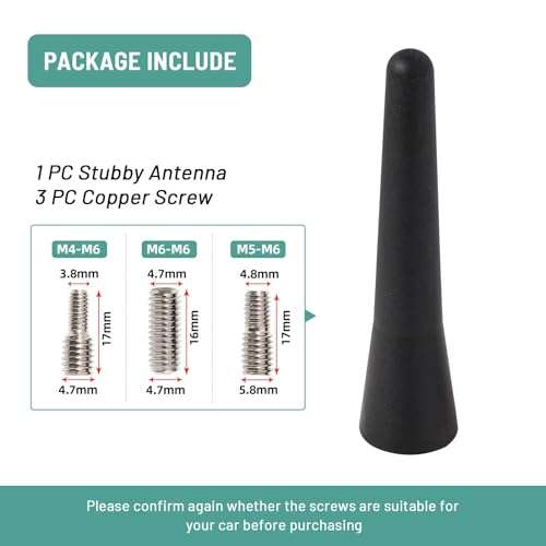 Anina 2.5 Inch Stubby Antenna Mast Compatible with 1998-2019 Mini Cooper/Countryman BMW Z3/Z4/128i VW Polo/Golf AM/FM Radio Antenna Car Wash Proof 6