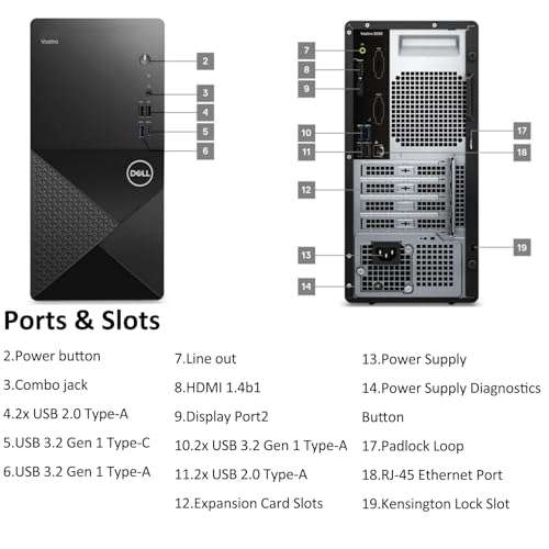 Dell Desktop Computers Tower PC for Home Business Student, 12th Gen Intel 4-Core Processor, 4GB DDR5 RAM, 1TB PCIe SSD, WiFi 6, Bluetooth, Keyboard and Mouse, Windows 11 Pro 5
