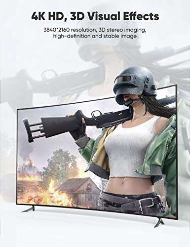 oldboytech HDMI Extension Cable 1.5FT, 4K HDMI Extender Male to Female Cable, Nylon Braided 2.0 hdmi Extender 2