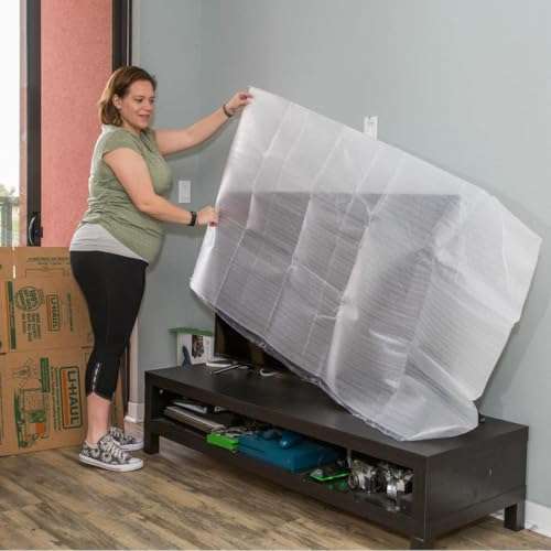 U-Haul Foam Flat Screen TV Cover (Fits Screens up to 65") - 36" x 65" - TV Protection During a Move, Storage, or Renovation 3