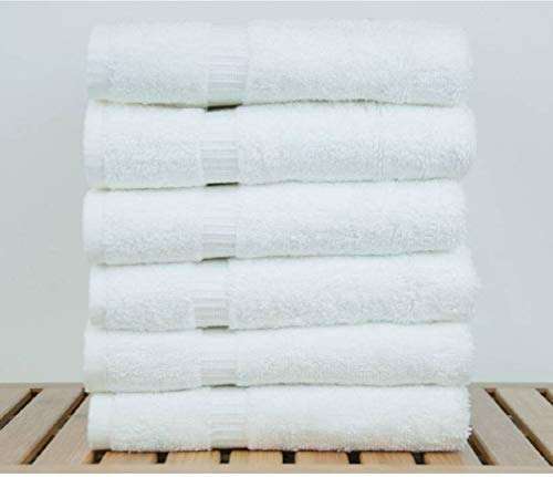 Cotton Zone White Hand Towels High Absorbent for Kitchen Men and Gym Set of 12-, 14 inch X 21 inch (White Color) 2