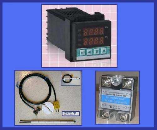 Happybuy PID Temperature Controller Kiln Thermocouple SSR Relay Electric Oven Jewelry