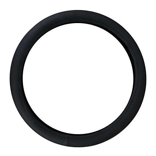 AllExtreme EXBPHM1 PU Leather Universal Anti-Slip Perforated Car Auto Steering Wheel Cover (36cm, Black) 5