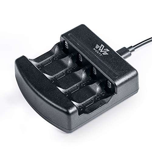 Wokyy 4 Ports RCR123A Battery Charger for Arlo Camera 3.7V Li-ion Rechargeable Batteries RCR123A 16340 1