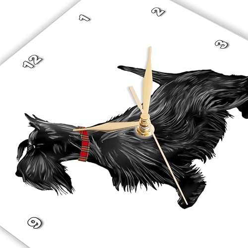 3dRose Wall Clock Silent - 13 inch - A Scottish Terrier Design for Dog Lovers and Scottie Dog Owners - Creative Studios – Scottish Terrier 4