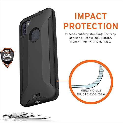 URBAN ARMOR GEAR UAG Designed for Samsung Galaxy A11 Case Scout [Black] Rugged Feather-Light Military Grade Drop Tested Protective Cover 3