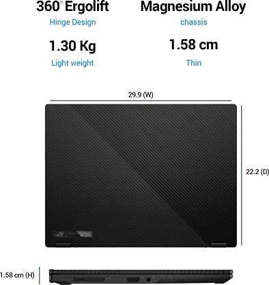 Asus Rog Flow X13 Amd Ryzen 7 Octacore 5800Hs (13.4 Inches 16 Gb/1 Tb Ssd/Windows 10 Home/4 Gb Graphics/Nvidia Geforce Gtx 1650/120 Hz) Gv301Qh-K6028Ts 2In1 Gaming Laptop (Off Black 1.30 Kg Ms Office) 4