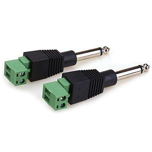 NANYI TS 1/4 Inch Jack, 6.35mm Mono Male Plug for Guitar/Speaker/Microphone Cable That can be Solderless Screw - 2 Pack 5