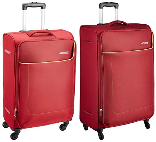 American Tourister Jamaica Polyester 58 cms Wine Red Softsided Carry-On + Jamaica Polyester 80 cms Wine Red Softsided Suitcase (27O (0) 70 001 + 27O (0) 70 003)