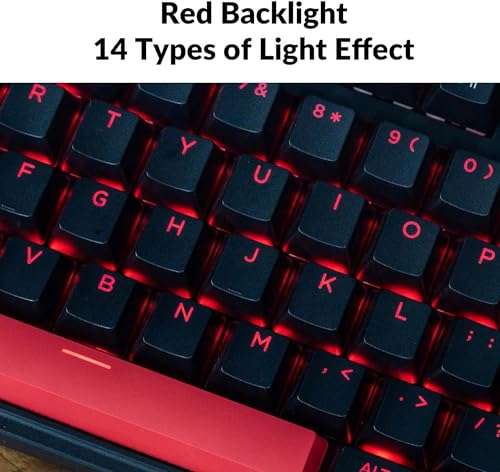 Keychron C3 Pro QMK/VIA Custom Gaming Keyboard, Programmable 87 Keys Compact TKL Layout Gasket Mount, Red LED Backlight Wired Mechanical Keyboard with Red Switches for Mac/Windows/Linux 6