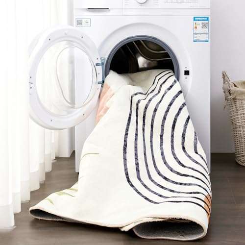 RoomTalks Terracotta Boho Aesthetic 4x6 Area Rugs Carpet for Bedroom Dining Living Room Kitchen, Thin Shag Rug Earth Tone, Mid Century Modern Washable Rug, Bohemian Cute Abstract Indoor Entryway Rug 3