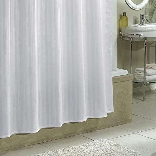 Stylista Shower Curtain Linear Design 54x84 inches with 8 Hooks Set of Two 1